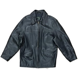 画像: 90'S J.CREW 旧タグ 裏地キルティング レザー カーコート ブラック (VINTAGE)