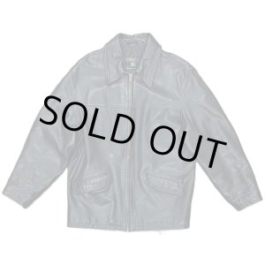 画像: 90'S J.CREW 旧タグ 裏地キルティング レザー カーコート ブラック (VINTAGE)