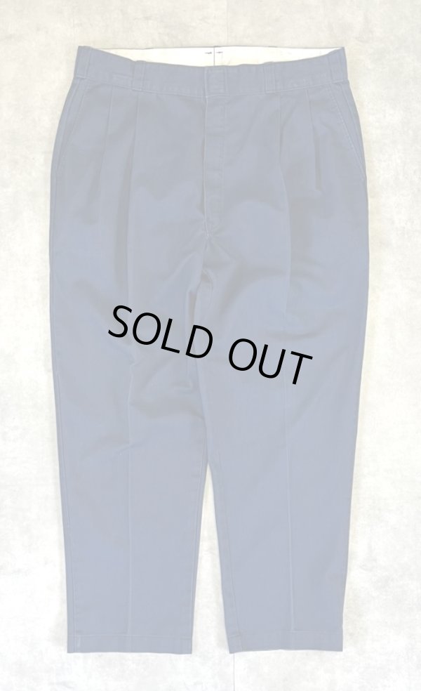 画像1: 90'S DICKIES ツープリーツ ワークパンツ ネイビー USA製 (VINTAGE)