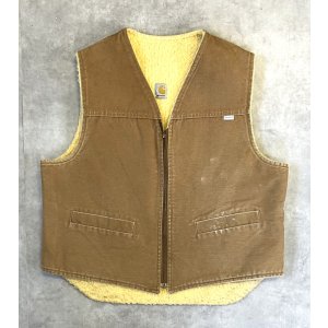 画像: CARHARTT 裏地ボア ダックベスト ブラウン (VINTAGE)