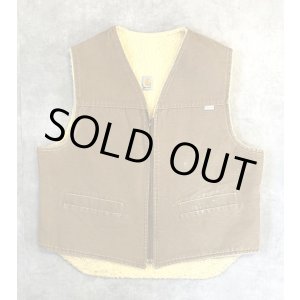 画像: 80'S CARHARTT 裏地ボア ダックベスト ブラウン USA製 (VINTAGE)