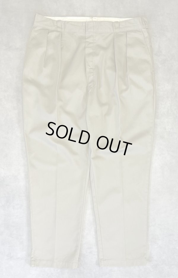 画像1: 80'S DICKIES チビタグ ツープリーツ ワークパンツ ベージュ USA製 (VINTAGE)