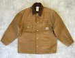 画像1: 90'S CARHARTT "MICHIGAN CHORE COAT" 裏地ブランケット ダックジャケット ブラウン USA製 (VINTAGE)