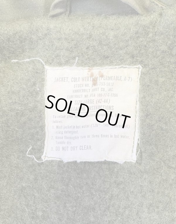 画像2: 70'S アメリカ軍 US NAVY "A-2" 背面ステンシル デッキジャケット ミリタリーグリーン (VINTAGE)