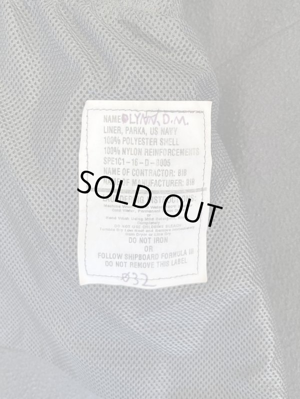 画像4: アメリカ軍 US NAVY ECWCS GENII NWUパーカー用 フリースジャケット ブラック M-SHORT (VINTAGE)