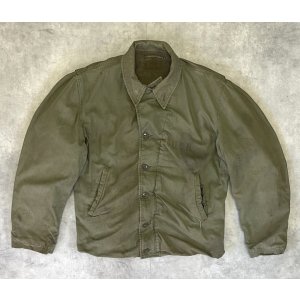 画像: 40'S アメリカ軍 US NAVY "N-4" 裏地ウール ステンシル入り デッキジャケット CONMARコの字留めジップ (VINTAGE)