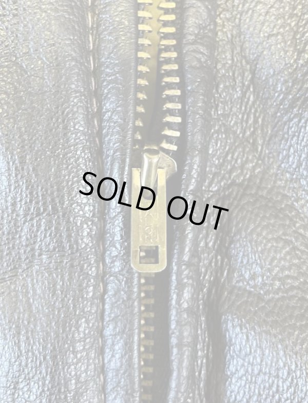 画像4: 70'S GOLDEN BEAR 黒タグ 裏地ムートン G-1 レザー フライトジャケット TALONジップ (VINTAGE)