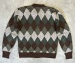 画像3: 60'S CAMPUS メタルボタン オーロン ニットカーディガン アーガイル柄 USA製 (VINTAGE) 