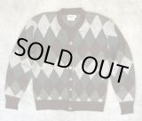 画像: 60'S CAMPUS メタルボタン オーロン ニットカーディガン アーガイル柄 USA製 (VINTAGE) 