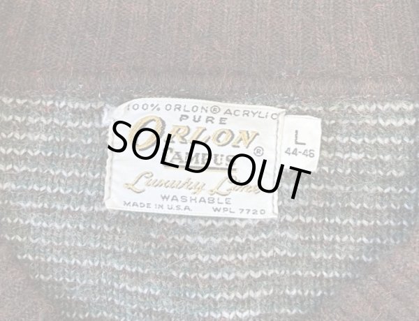 画像2: 60'S CAMPUS メタルボタン オーロン ニットカーディガン アーガイル柄 USA製 (VINTAGE) 