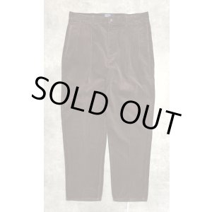 画像: 90'S RALPH LAUREN "ボックスロゴ" ツープリーツ 太畝コーデュロイパンツ ブラウン (VINTAGE)