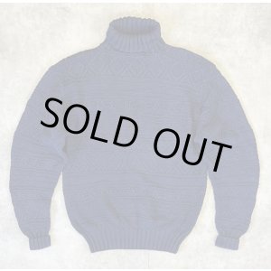 画像: 90'S RALPH LAUREN "HAND KNIT" タートルネック フィッシャーマンセーター ネイビー (VINTAGE) 