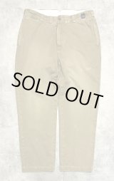 画像: 90'S RALPH LAUREN "犬ロゴ" ノープリーツ チノパンツ タン (VINTAGE)