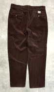 画像3: 90'S RALPH LAUREN "ボックスロゴ" ツープリーツ 太畝コーデュロイパンツ ブラウン (VINTAGE)