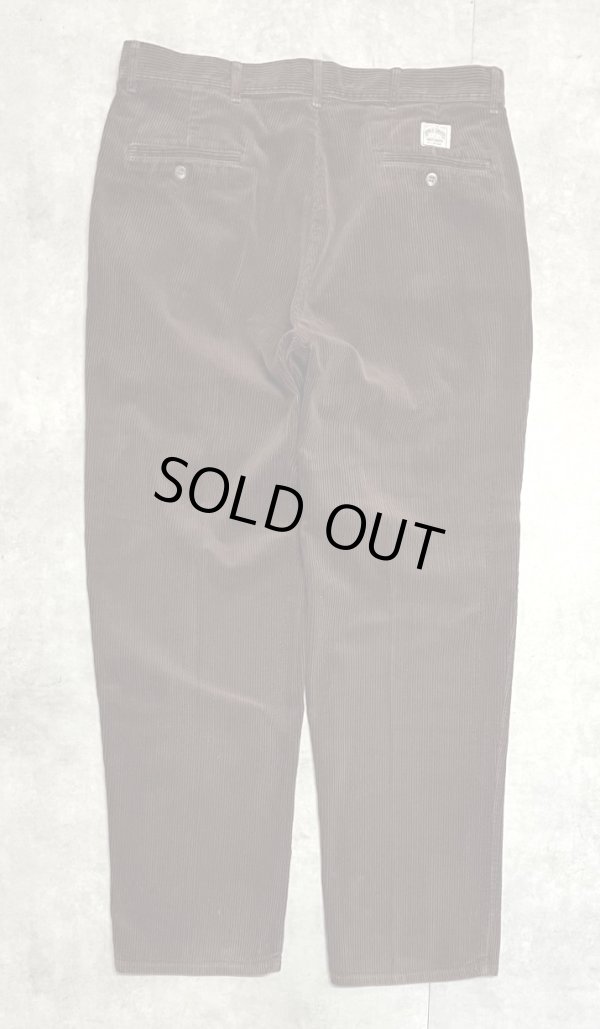 画像3: 90'S RALPH LAUREN "ボックスロゴ" ツープリーツ 太畝コーデュロイパンツ ブラウン (VINTAGE)