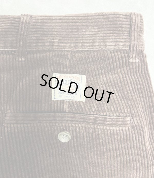 画像4: 90'S RALPH LAUREN "ボックスロゴ" ツープリーツ 太畝コーデュロイパンツ ブラウン (VINTAGE)