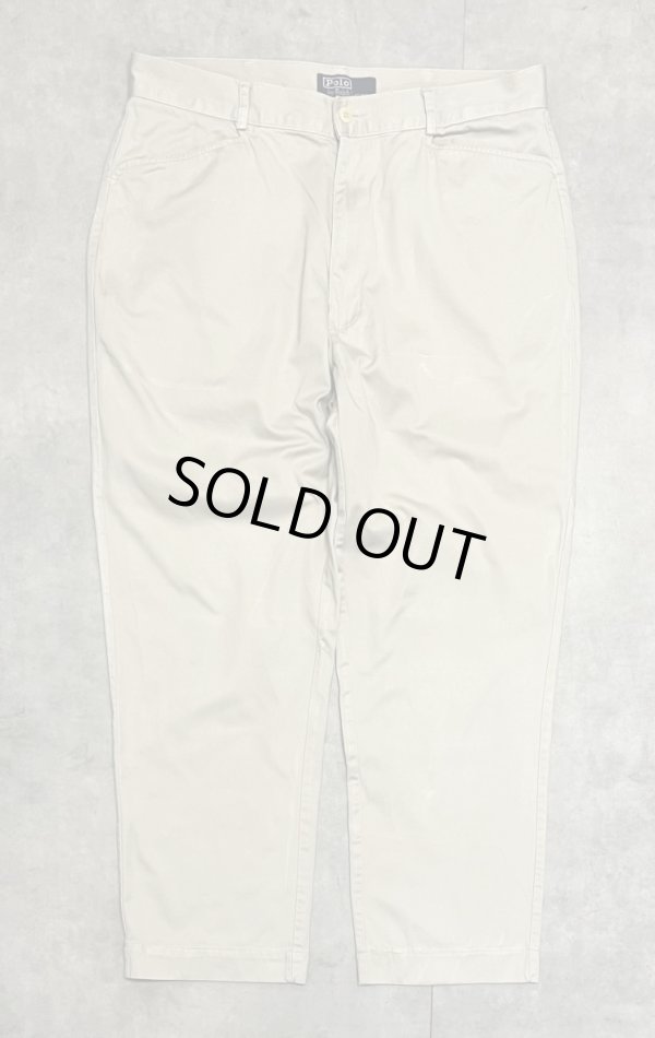 画像1: 90'S RALPH LAUREN L字型ポケット チノパンツ ライトベージュ (VINTAGE)