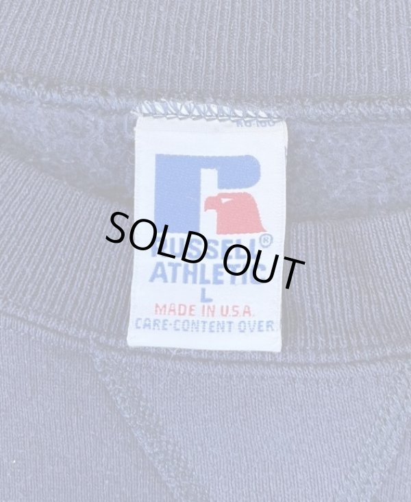 画像2: 90'S RUSSELL ATHLETIC 前Vガゼット付き クルーネック スウェットシャツ ネイビー USA製 (VINTAGE)