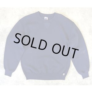 画像: 90'S RUSSELL ATHLETIC 前Vガゼット付き クルーネック スウェットシャツ ネイビー USA製 (VINTAGE)