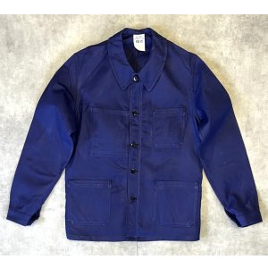 画像: 70'S フランス軍 ワークジャケット カバーオール インクブルー (DEADSTOCK)