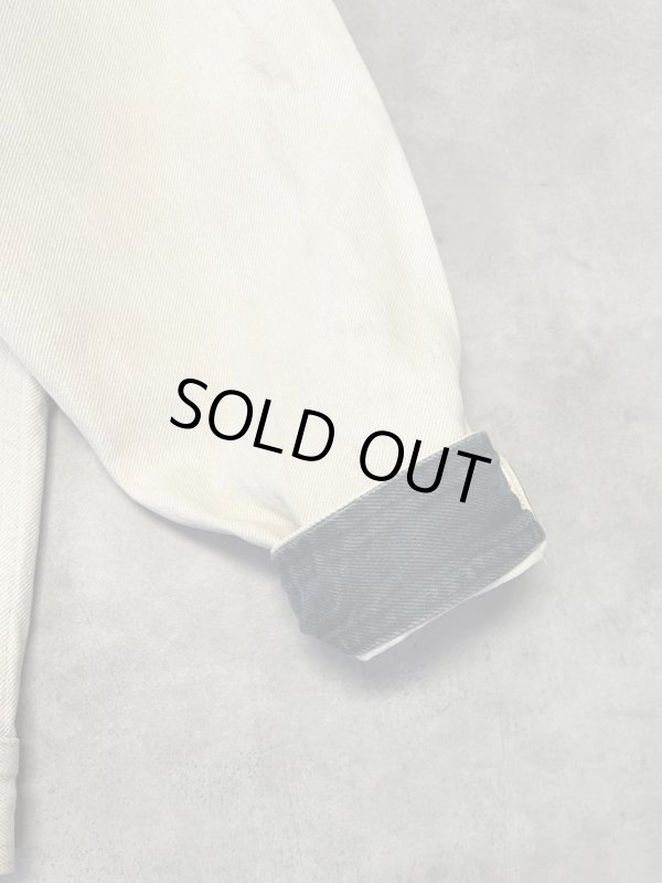 画像3: 80'S LL Bean バイカラー デニムジャケット ダークグリーン/ナチュラル USA製 (VINTAGE)