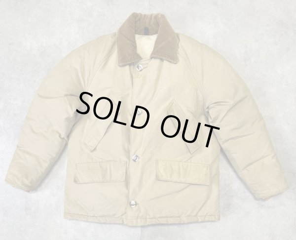 画像1: 70'S LL Bean "TMタグ" 襟コーデュロイ グースダウンジャケット タン USA製 (VINTAGE)
