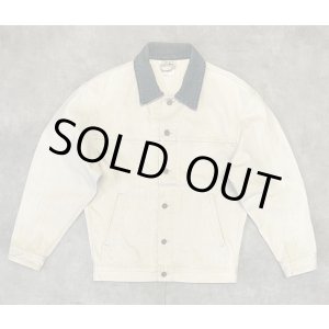 画像: 80'S LL Bean バイカラー デニムジャケット ダークグリーン/ナチュラル USA製 (VINTAGE)