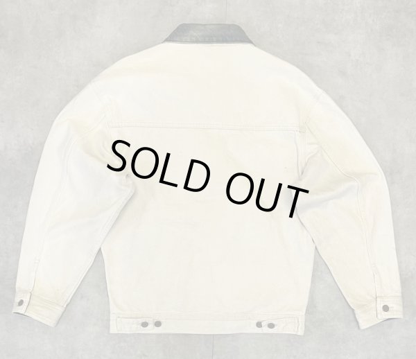 画像4: 80'S LL Bean バイカラー デニムジャケット ダークグリーン/ナチュラル USA製 (VINTAGE)