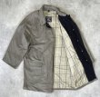 画像4: 80'S BURBERRYS コットン/ウール 裏地チェック バルマカーンコート カーキ/ネイビー イングランド製 (VINTAGE)