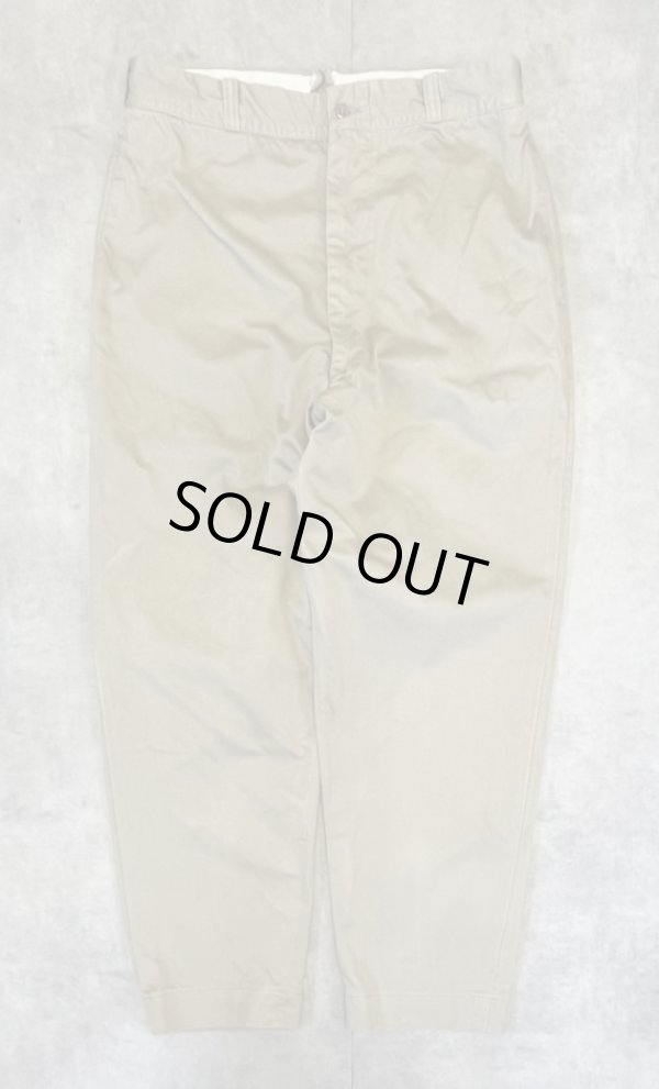 画像1: 60'S アメリカ軍 US ARMY コットン100% チノパンツ PRENTICE製ブラスジップ (VINTAGE)