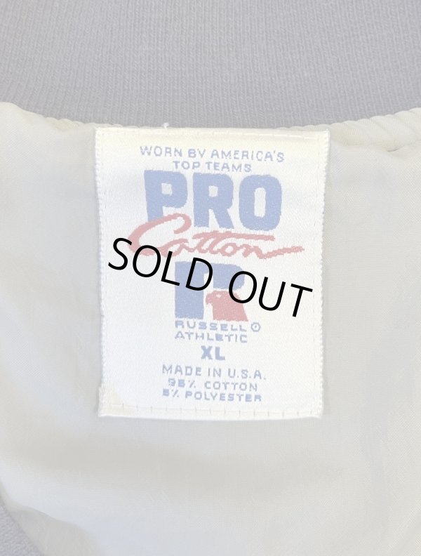 画像2: 90'S RUSSELL ATHLETIC "PRO COTTON" 裏地ナイロン スナップボタン スウェットジャケット ネイビー USA製 (VINTAGE)