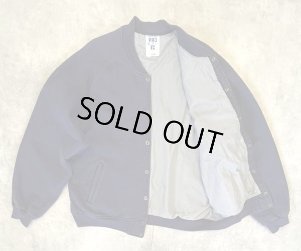 画像3: 90'S RUSSELL ATHLETIC "PRO COTTON" 裏地ナイロン スナップボタン スウェットジャケット ネイビー USA製 (VINTAGE)