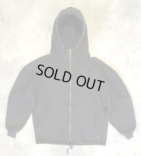 画像1: 90'S RUSSELL ATHLETIC "HIGH COTTON" フルジップ スウェットパーカー ブラック USA製 (VINTAGE)