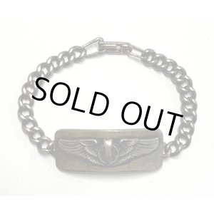 画像: 40'S アメリカ軍 US ARMY AIR FORCE パイロットウイング スターリングシルバー ミリタリー IDプレート チェーンブレスレット シルバー (VINTAGE)