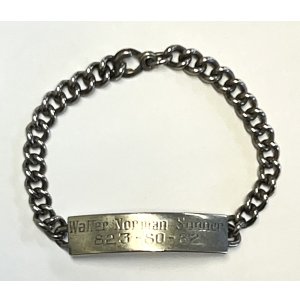 画像: 60'S アメリカ軍 スターリングシルバー ミリタリー IDプレート チェーンブレスレット シルバー (VINTAGE)