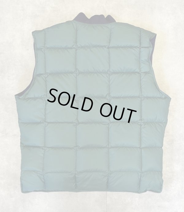 画像5: 90'S EDDIE BAUER 白タグ グースダウン スクエアキルト リバーシブル ダウンベスト ネイビー/グリーン (VINTAGE)