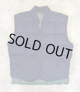 画像: 90'S EDDIE BAUER 白タグ グースダウン スクエアキルト リバーシブル ダウンベスト ネイビー/グリーン (VINTAGE)