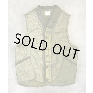 画像: ODDMENT "QUILTING VEST" アメリカ軍 キルティングライナー 解体再構築 ベスト オリーブ (REMAKE)