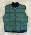 画像3: 90'S EDDIE BAUER 白タグ グースダウン スクエアキルト リバーシブル ダウンベスト ネイビー/グリーン (VINTAGE)