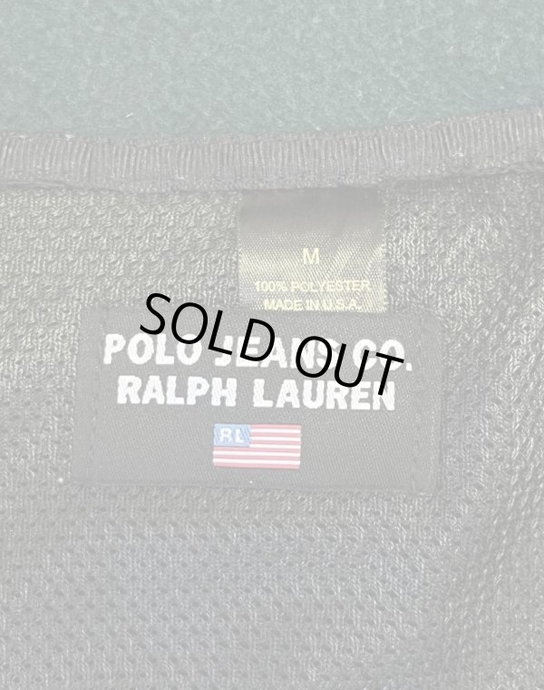 画像2: 90'S RALPH LAUREN POLO JEANS ナイロン切り替え フリースジャケット ブラック/グリーン USA製 (VINTAGE)