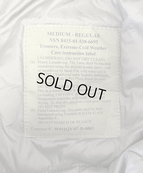 画像2: アメリカ軍 US ARMY ECWCS GENIII LEVEL7 PRIMALOFT パンツ M-R (VINTAGE)