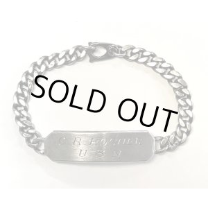 画像: 50'S アメリカ軍 "US NAVY刻印入り" スターリングシルバー ミリタリー IDプレート チェーンブレスレット シルバー (VINTAGE)