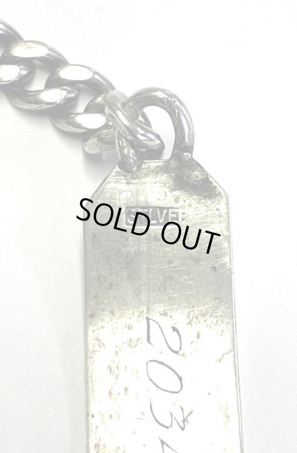 画像4: 50'S アメリカ軍 "US NAVY刻印入り" スターリングシルバー ミリタリー IDプレート チェーンブレスレット シルバー (VINTAGE)