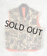 画像: 80'S UNKNOWN リバーシブル 中綿入りベスト ダックハンターカモ/オレンジ (VINTAGE)