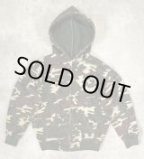 画像: 80'S UNKNOWN 裏地サーマル フルジップ ダブルフェイス スウェットパーカー カモ アルミジップ (VINTAGE)