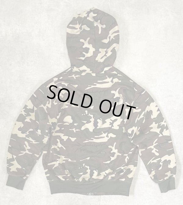 画像4: 80'S UNKNOWN 裏地サーマル フルジップ ダブルフェイス スウェットパーカー カモ アルミジップ (VINTAGE)