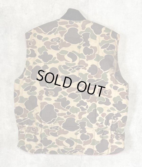 画像4: 80'S UNKNOWN リバーシブル 中綿入りベスト ダックハンターカモ/オレンジ (VINTAGE)