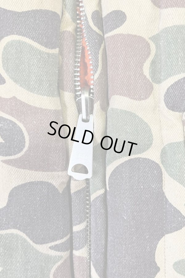 画像2: 80'S UNKNOWN リバーシブル 中綿入りベスト ダックハンターカモ/オレンジ (VINTAGE)