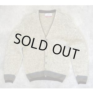 画像: 60'S JANTZEN メタルボタン Vネック モヘアニット カーディガン ナチュラル/ブラウン USA製 (VINTAGE)