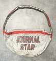 画像1: 60'S JOURNAL STAR 染み込みプリント ニュースペーパーバッグ オフホワイト/オレンジ (VINTAGE)